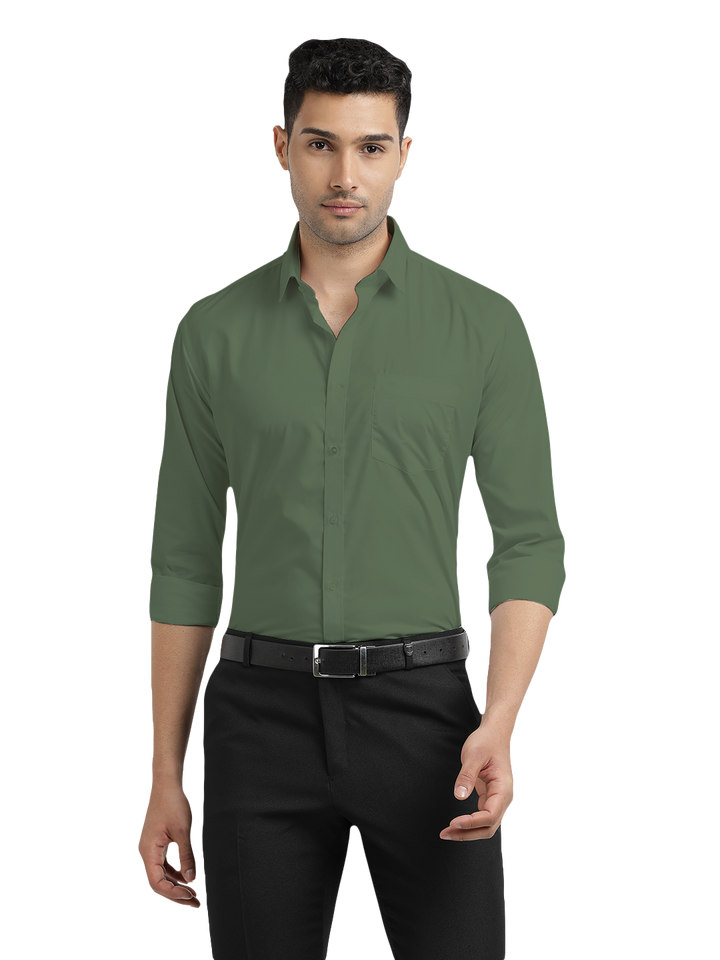 green formal shirt mens