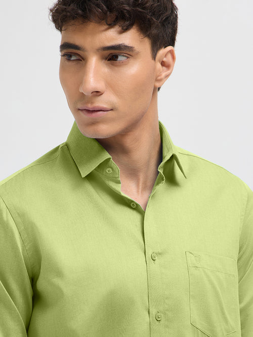 Pastel Green Solid Formal Shirt