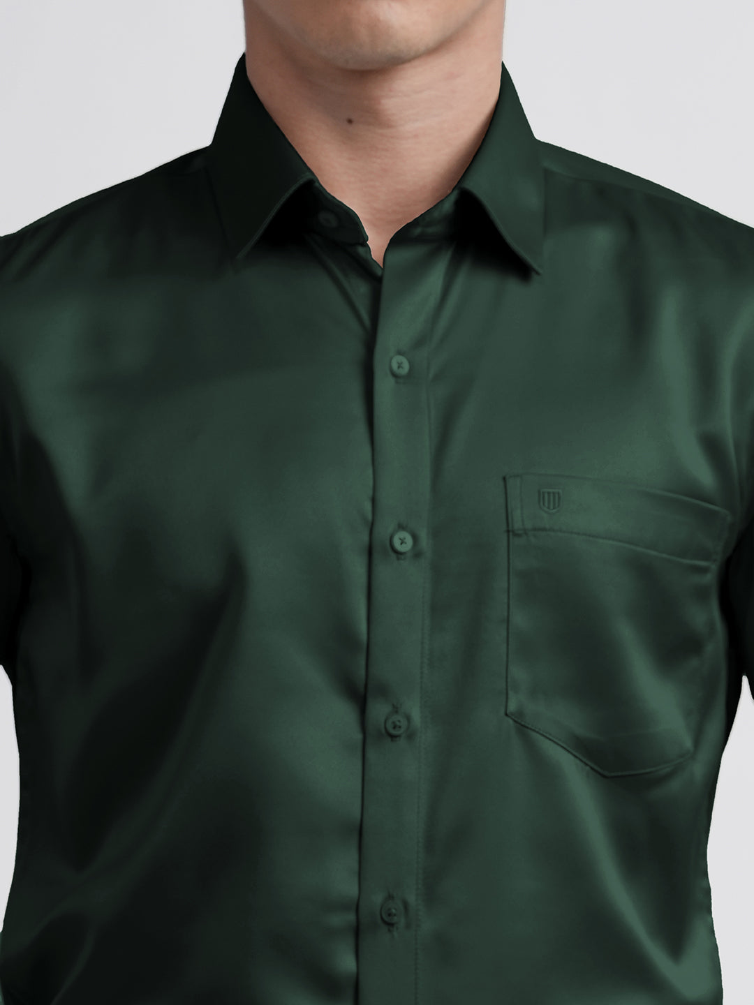 green satin shirt
