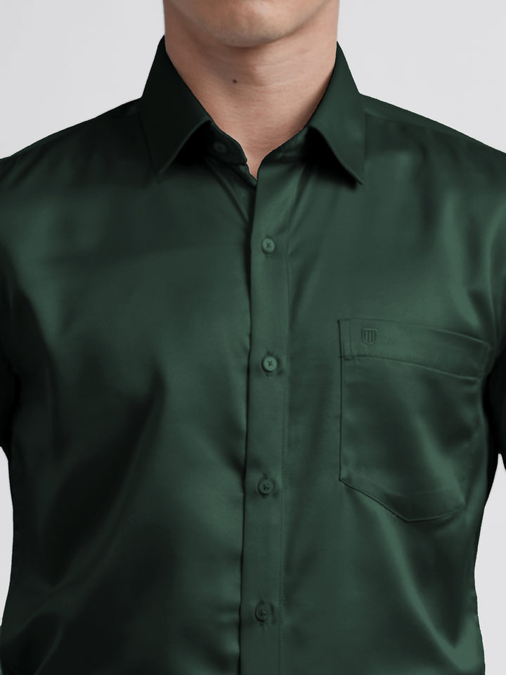 green satin shirt