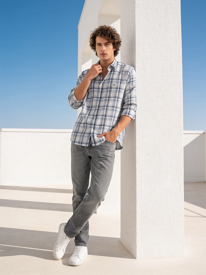 grey casual shirt mens