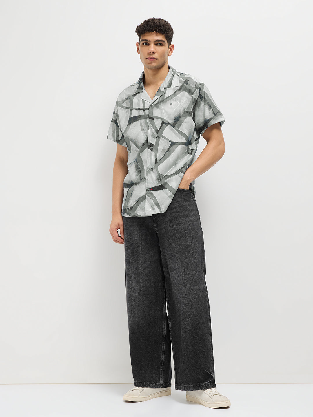 grey casual shirt mens