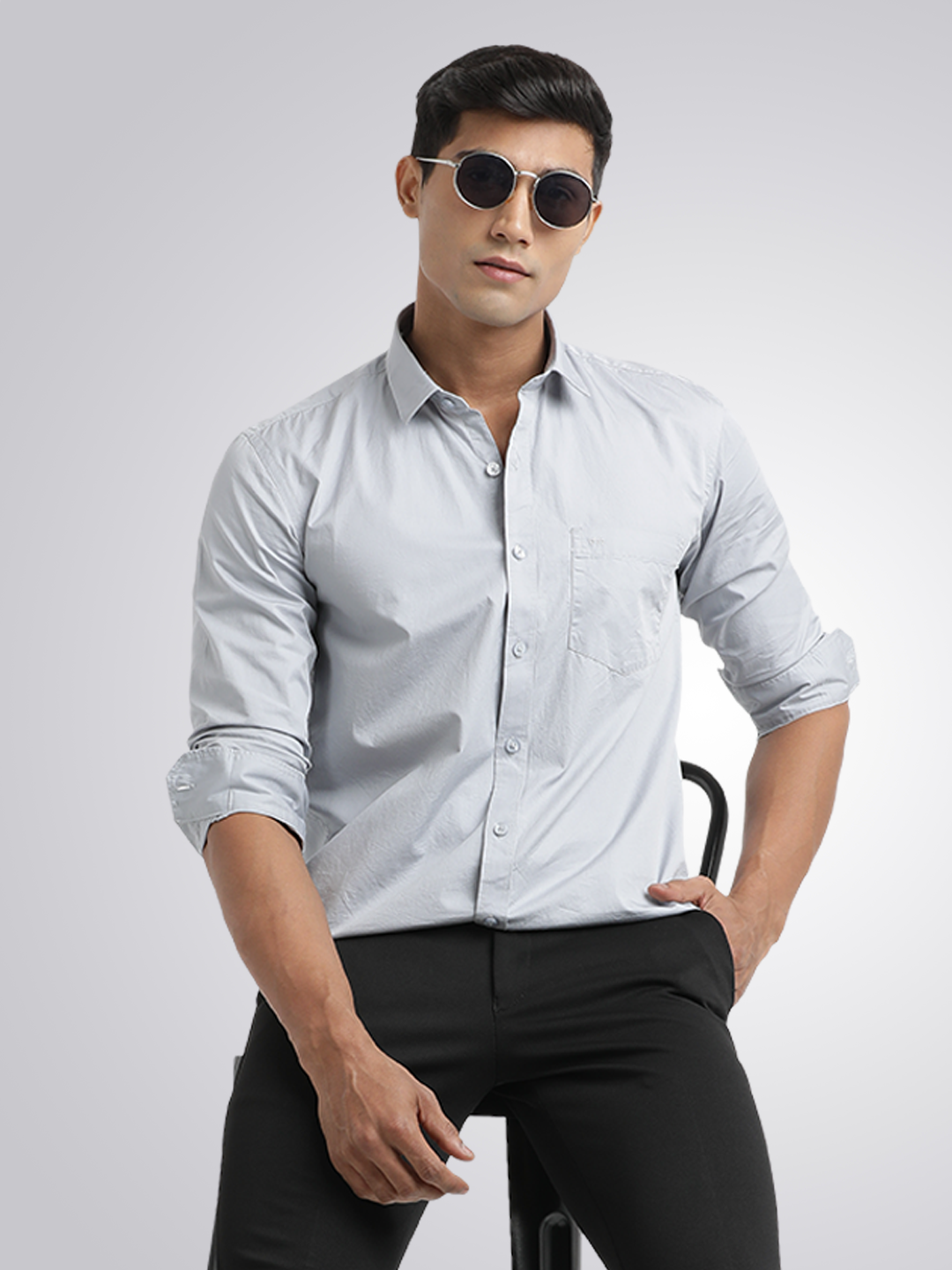 grey casual shirt mens