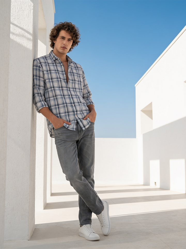 grey casual shirt