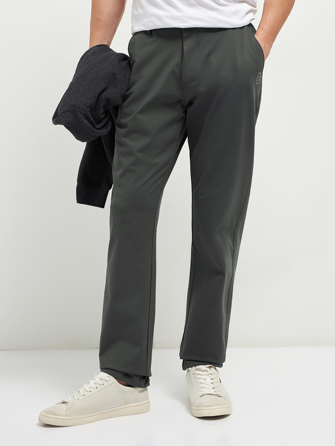 grey casual trousers