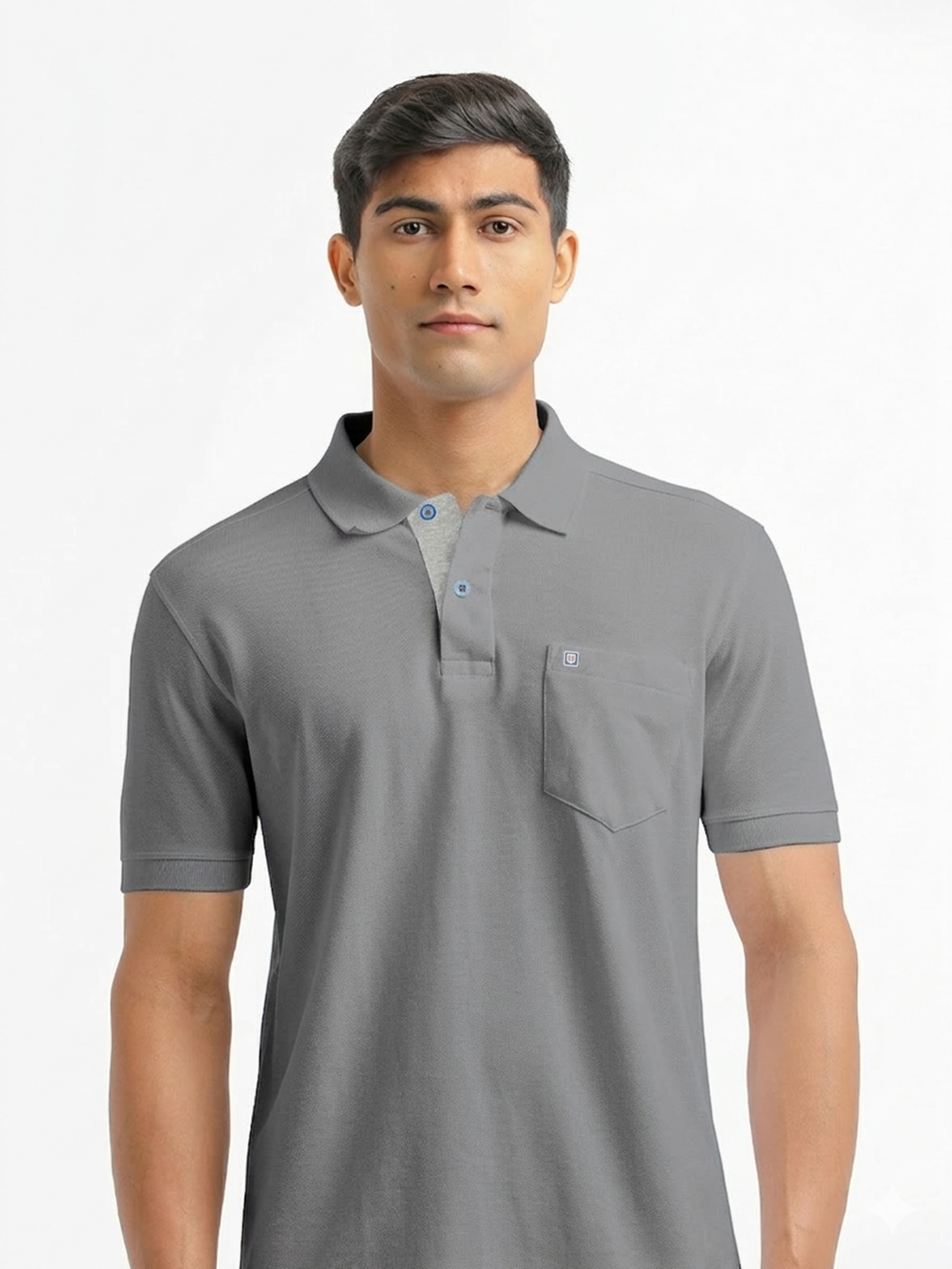 grey collar t shirt