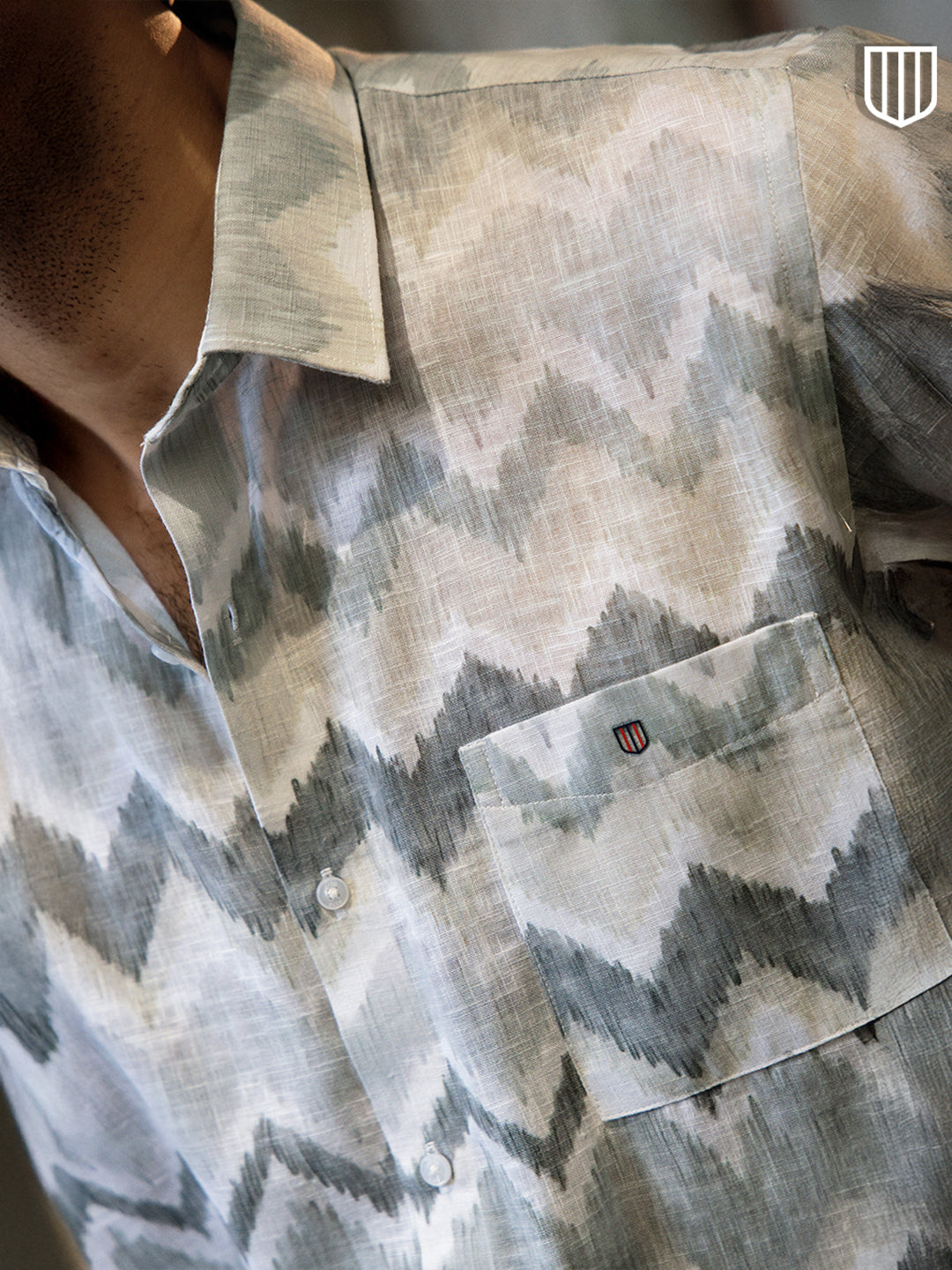 grey printed shirt