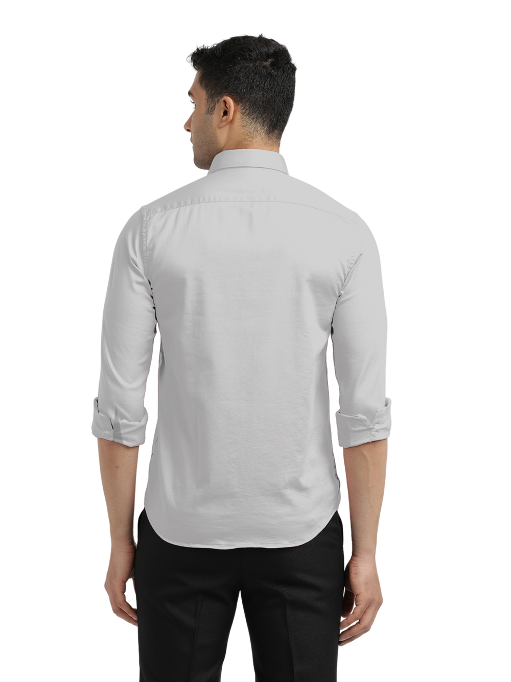 grey satin shirt
