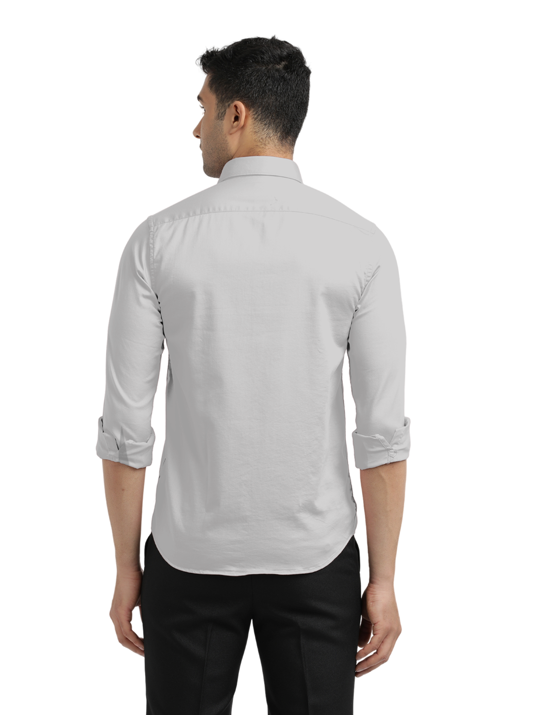 grey satin shirt