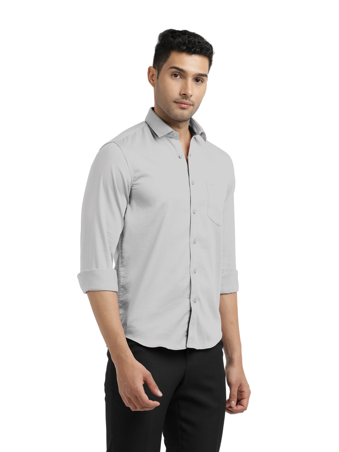 grey satin shirt mens