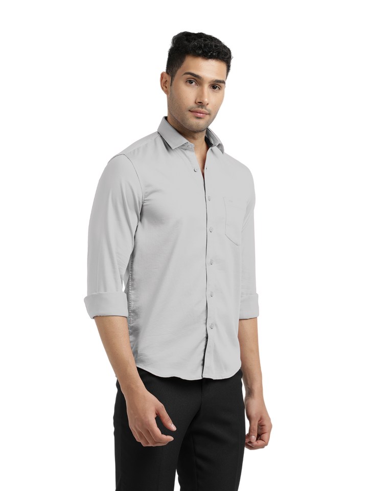 grey satin shirt mens