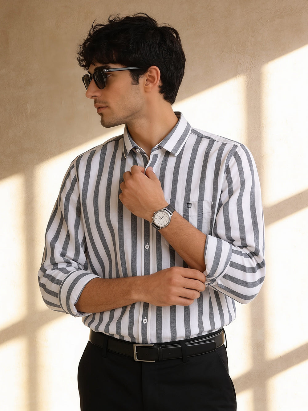grey stripes shirt