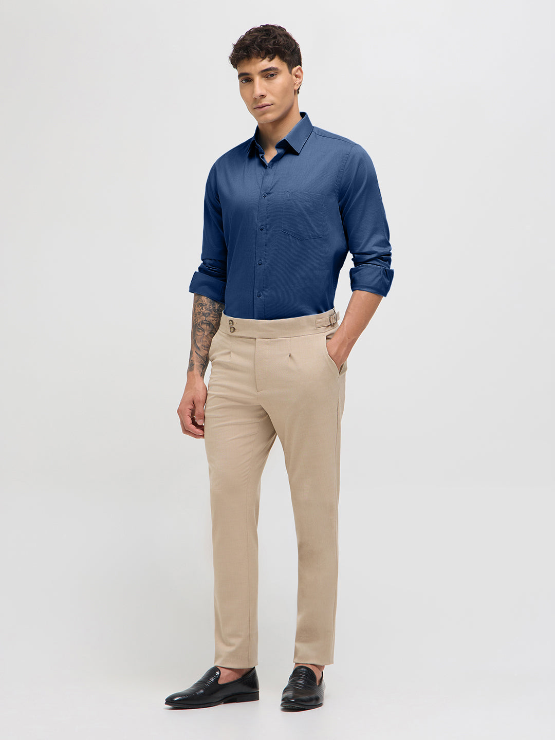 indigo blue shirt