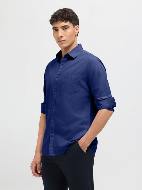 Ink Navy Solid Casual Shirt
