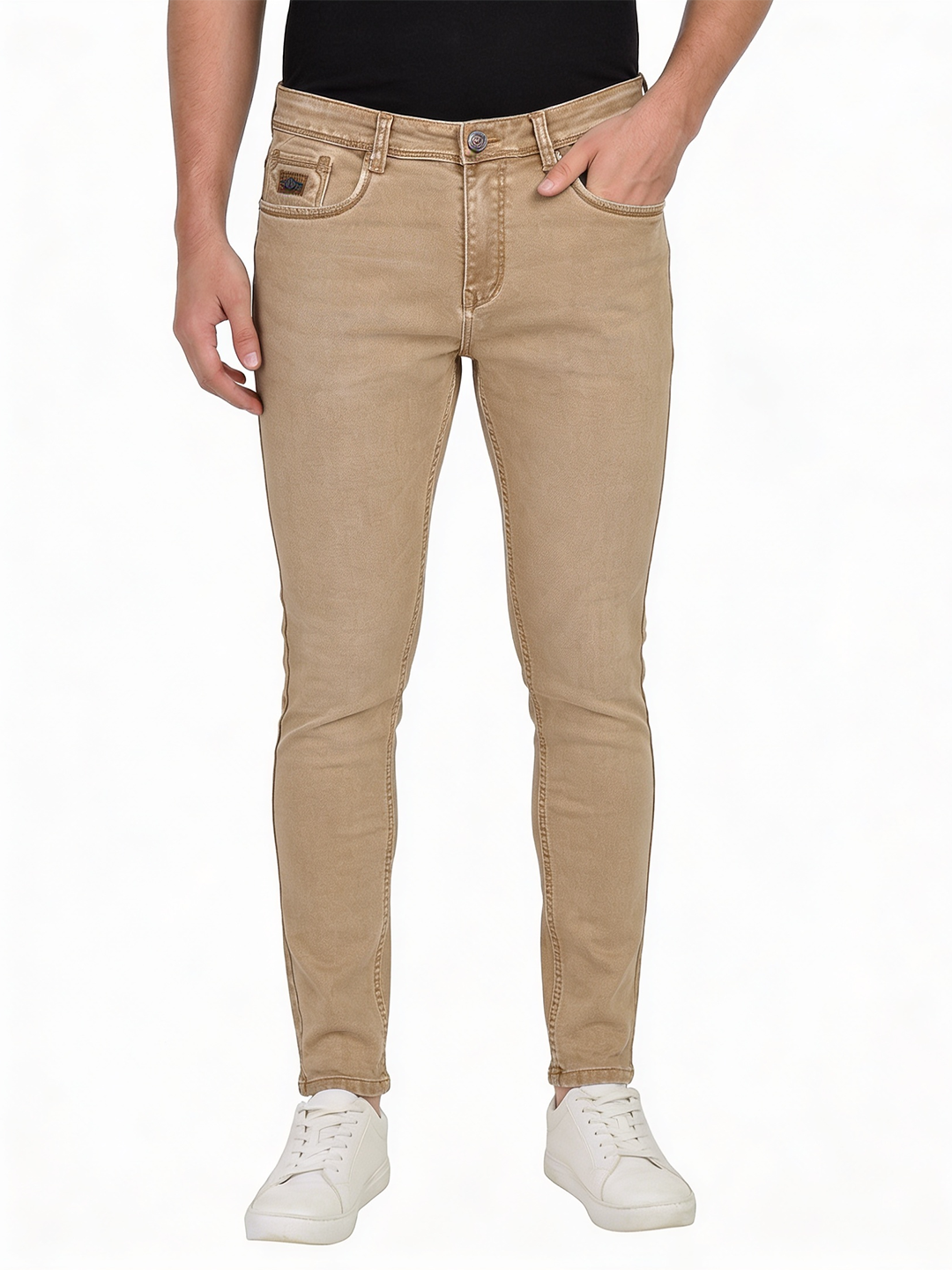 khaki denim trousers