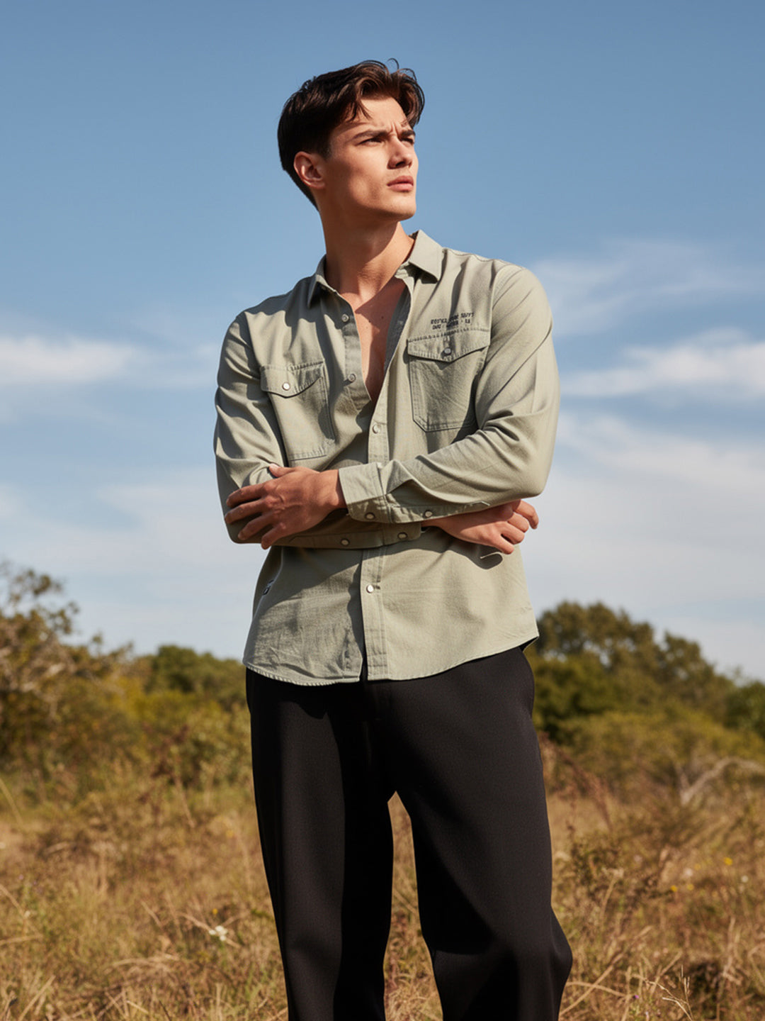 khaki shirt