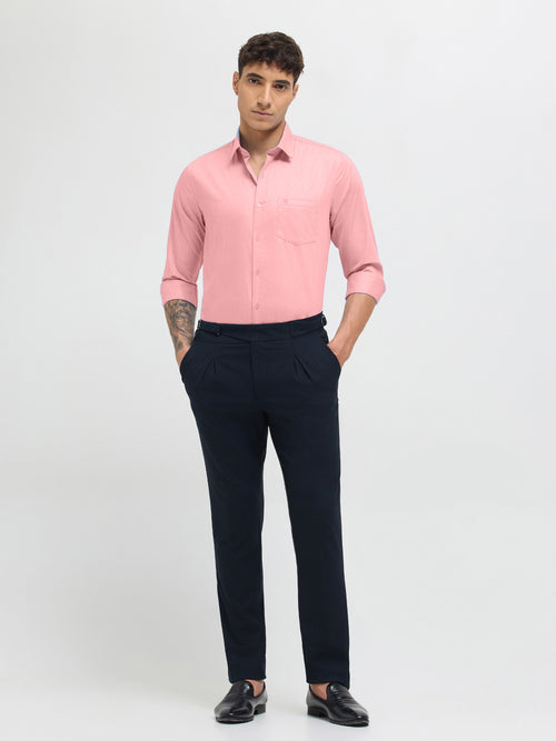 Pastel Peach Solid Formal Shirt