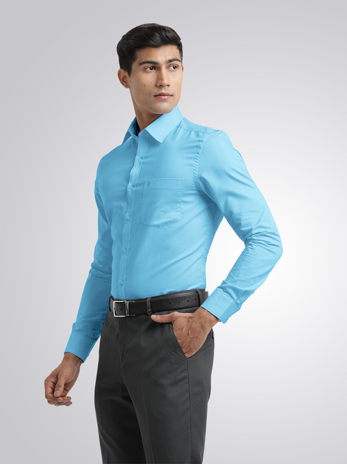 Sky Blue Micro Dobby Solid Shirt