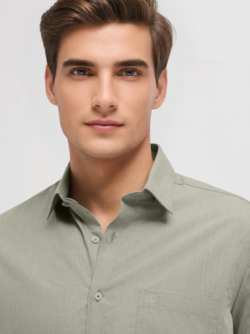 Mossy Sage Solid Formal Shirt