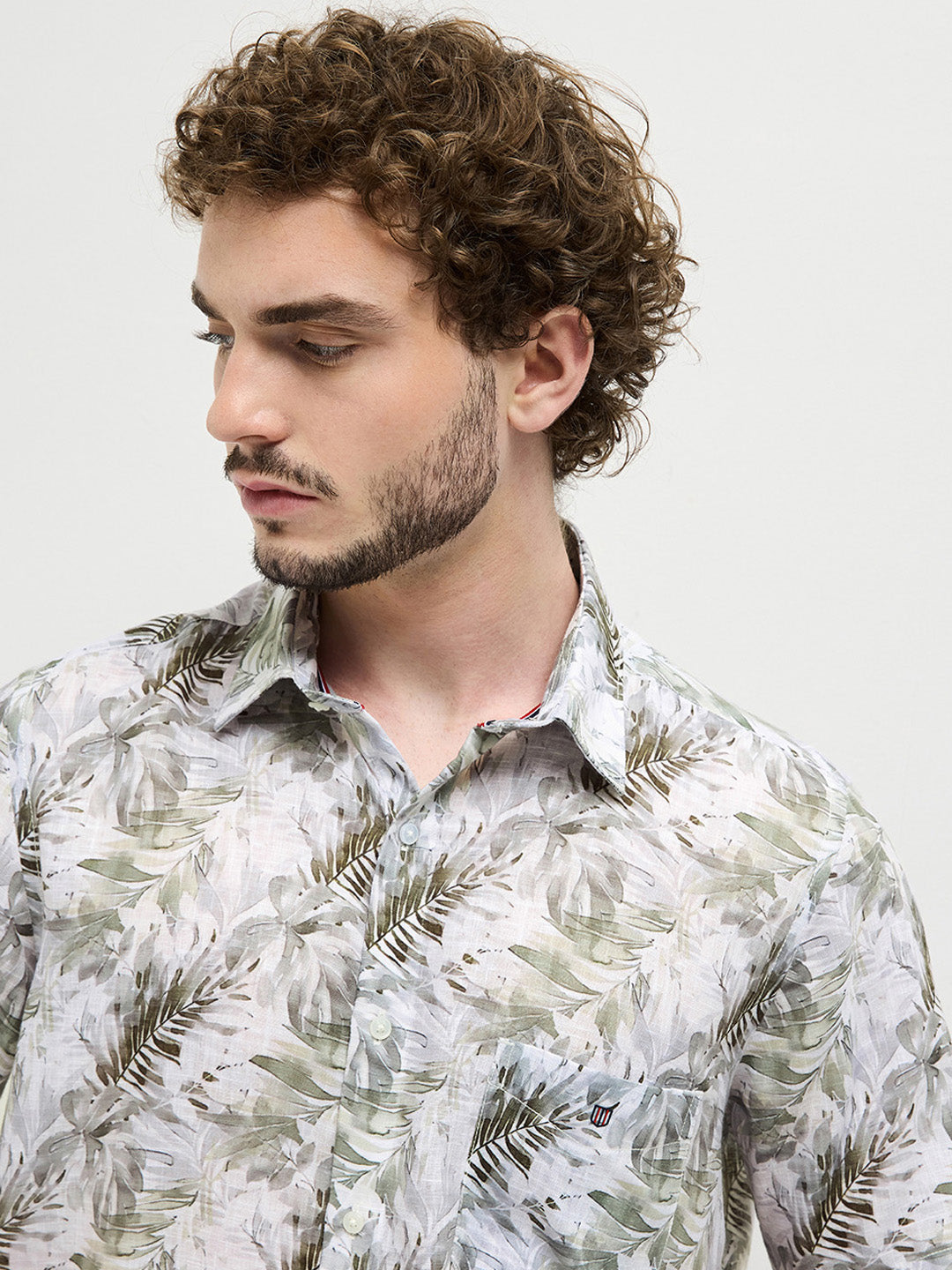 Green Leaf Printed Casual Shirt