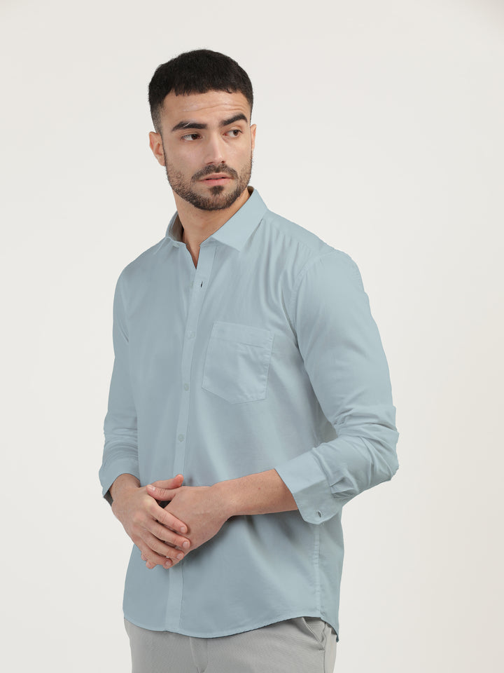 light blue shirt