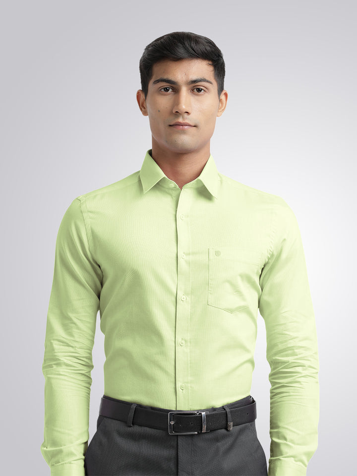 light green shirt