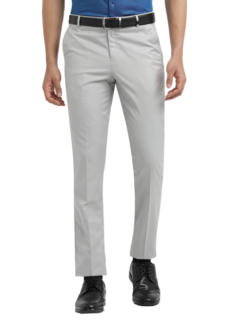 Light Grey Micro Dobby Solid Trousers