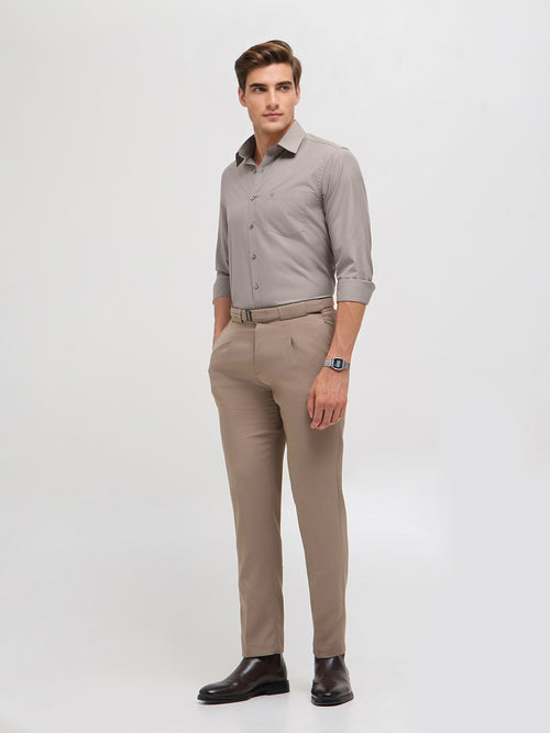 Light Grey Solid Formal Shirt