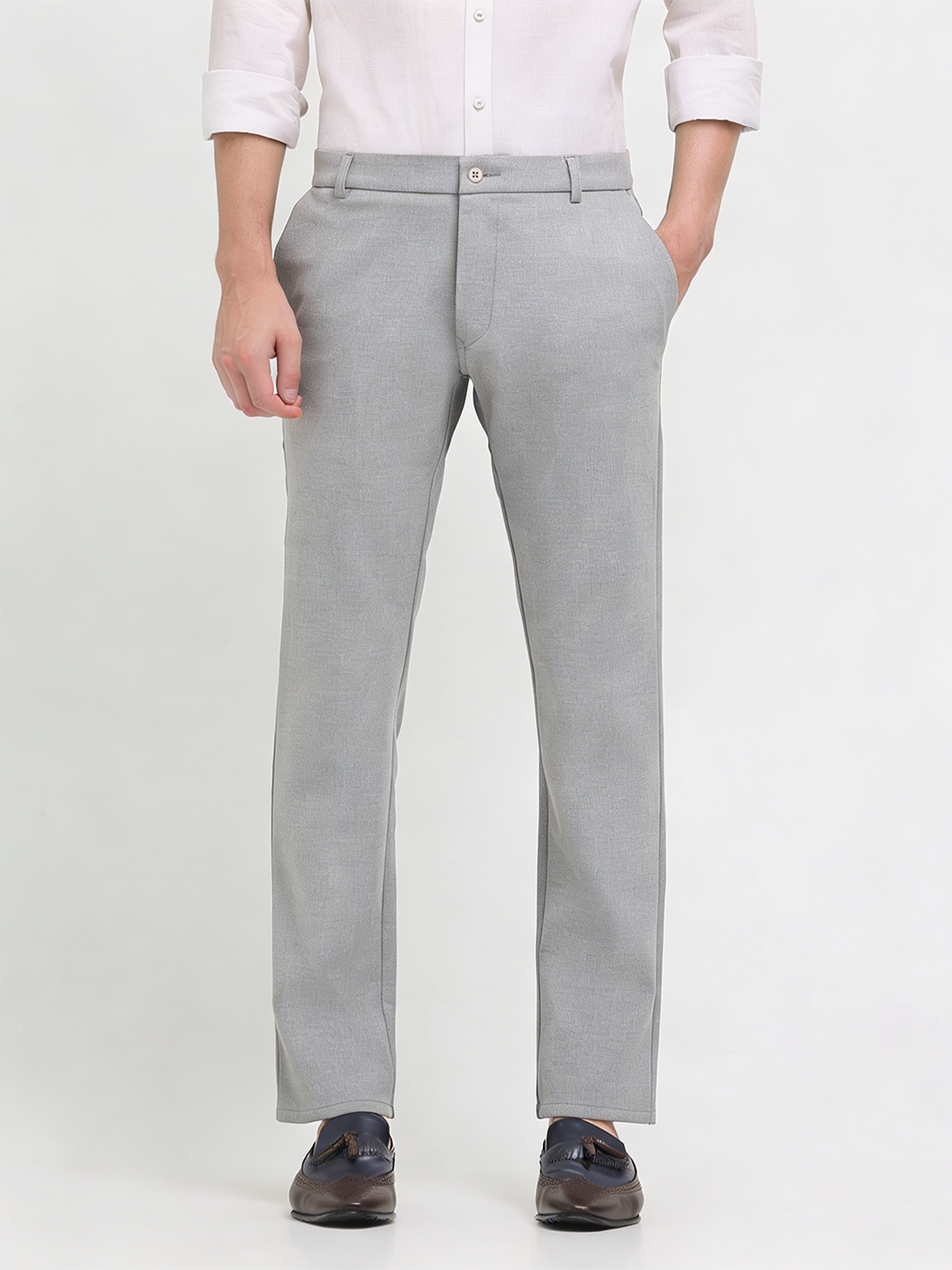 light grey trousers