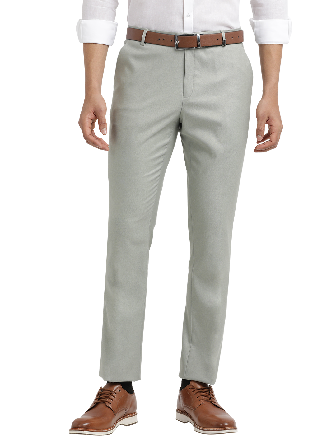 light grey trousers
