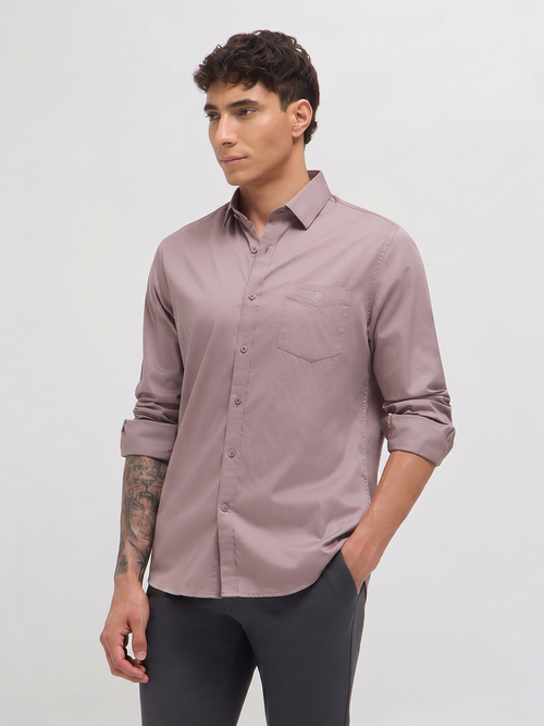 Light Khaki Solid Casual Shirt