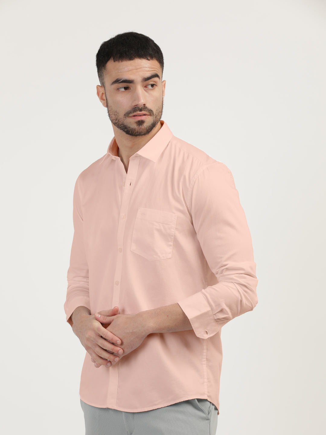 light peach shirt