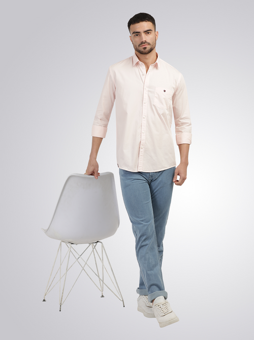 Light Pink Twill Solid Shirt