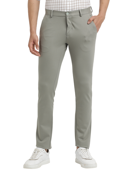 Pista Lycra Cotton Stretchable Solid Trousers