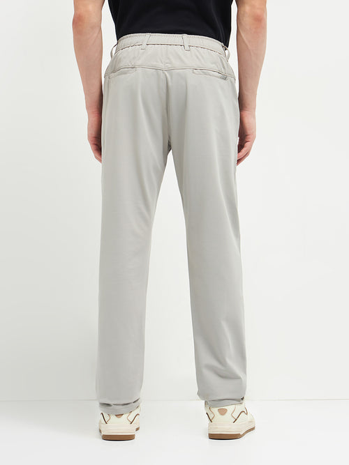 Cement Stretchable Lycra Cotton Traveler Trouser