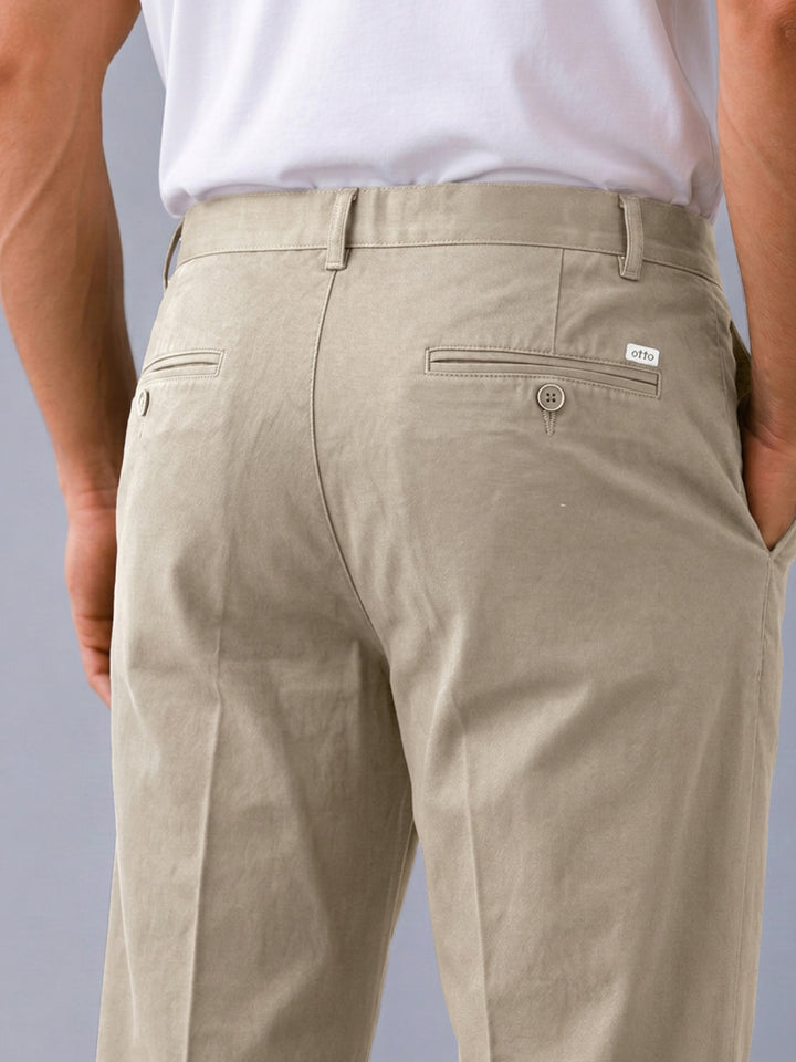 Light Mouse Solid Casual Trousers