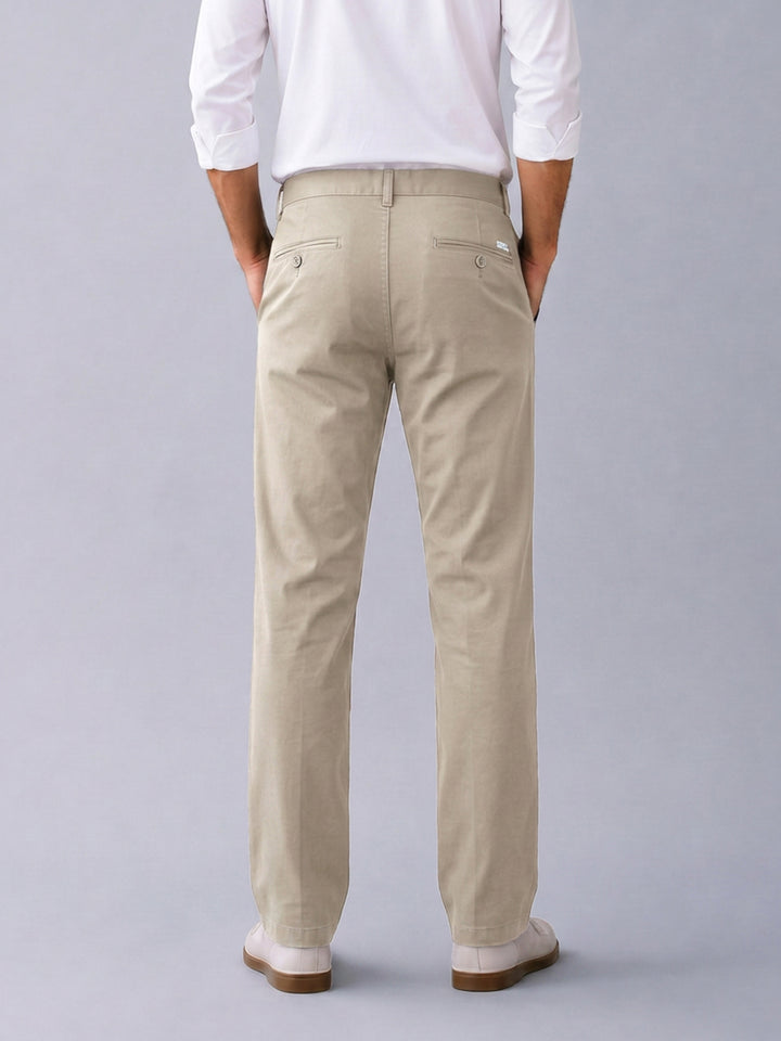 Light Mouse Solid Casual Trousers
