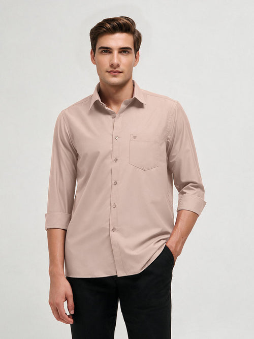 Pale Cream Solid Formal Shirt