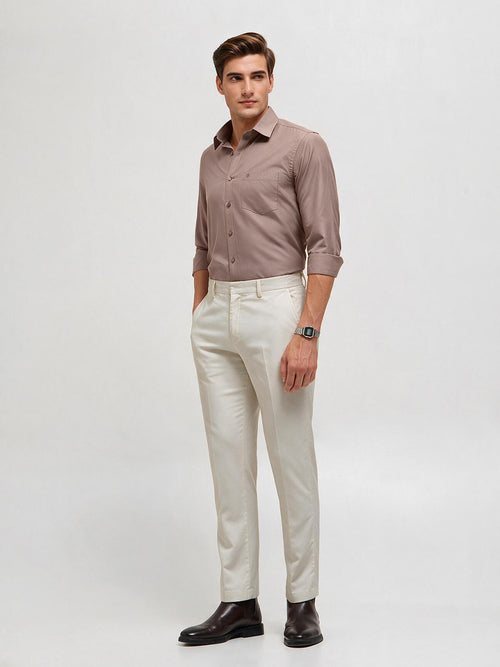 Ash Taupe Solid Formal Shirt