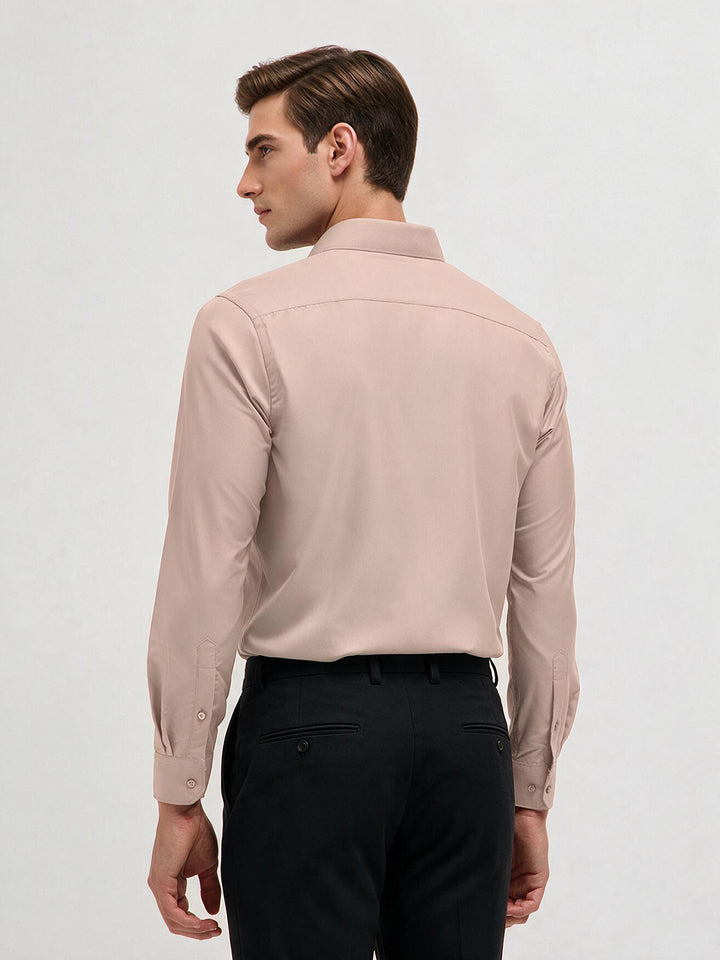 Pale Cream Solid Formal Shirt