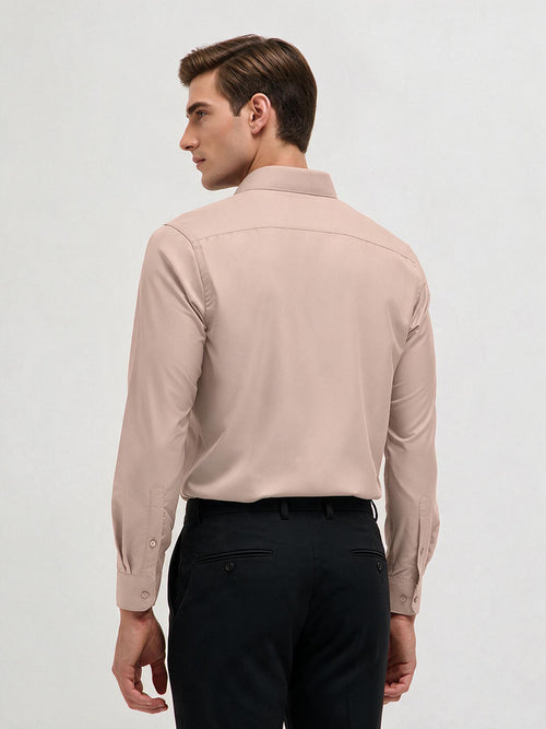 Pale Cream Solid Formal Shirt