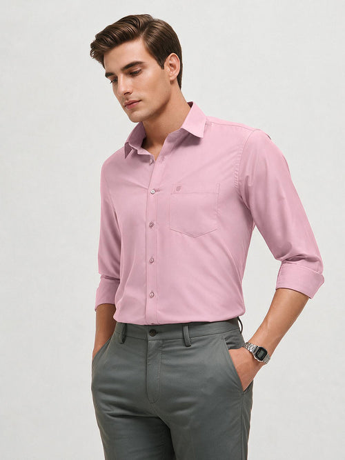 Pastel Pink Solid Formal Shirt