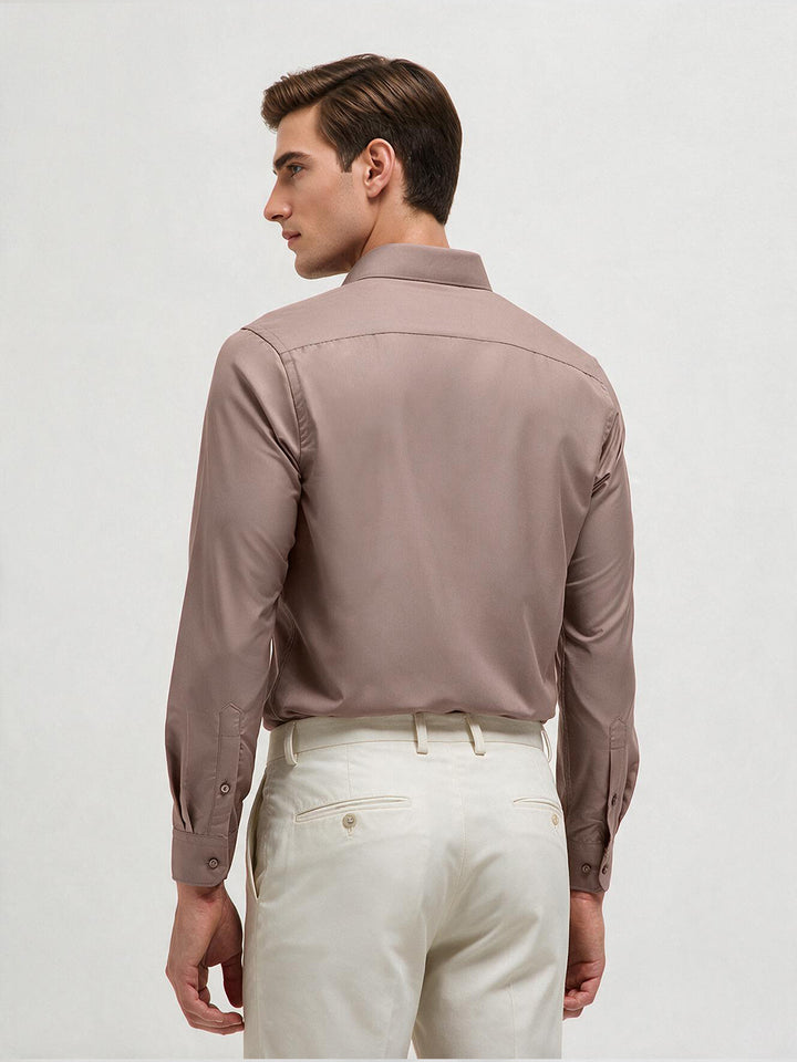 Ash Taupe Solid Formal Shirt