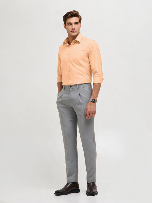 Sand Peach Solid Formal Shirt