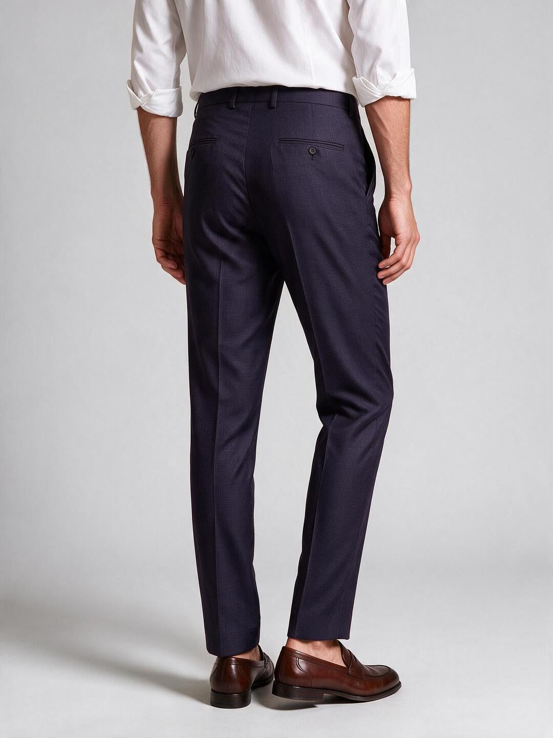 Sapphire Navy Solid Formal Trousers