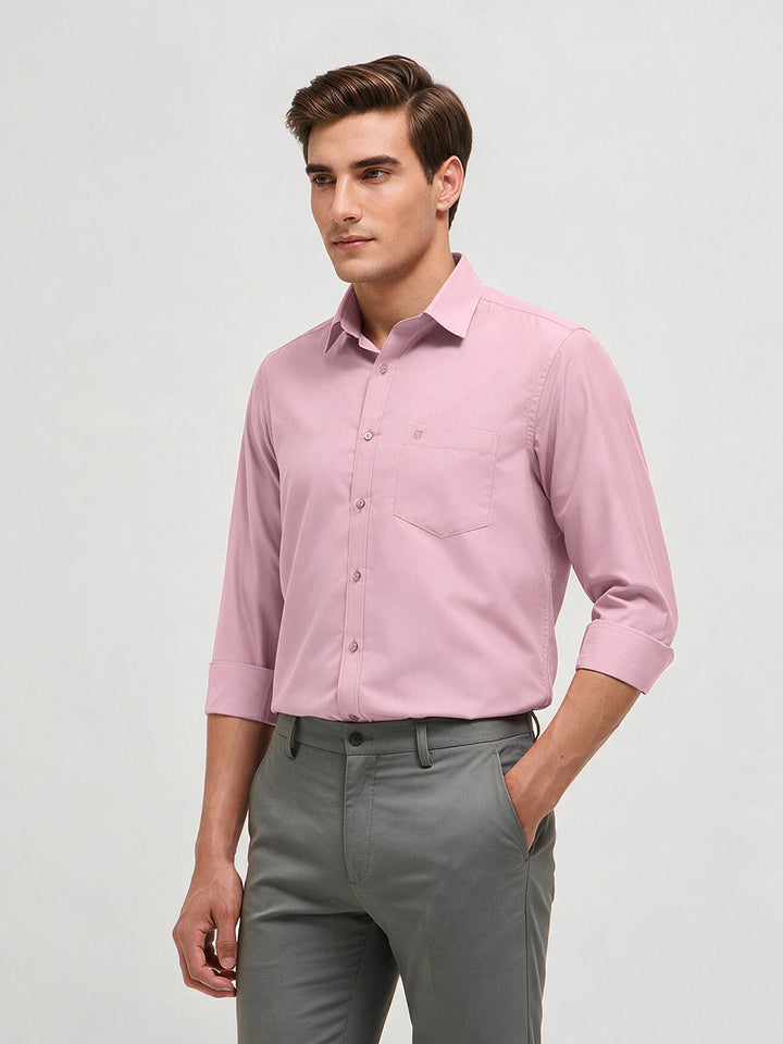 Pastel Pink Solid Formal Shirt