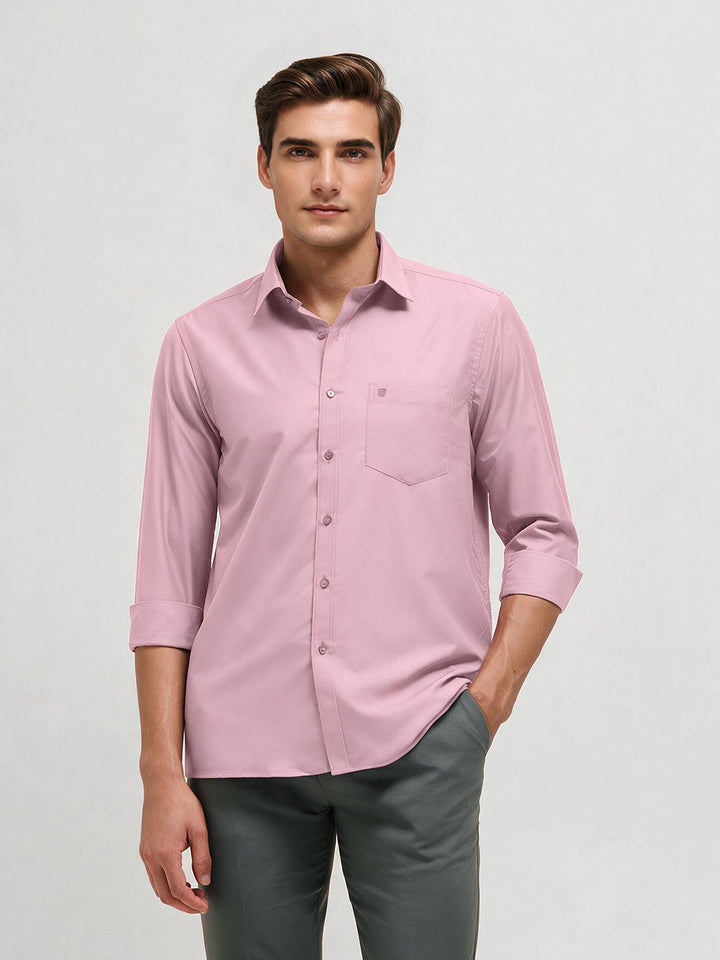 Pastel Pink Solid Formal Shirt