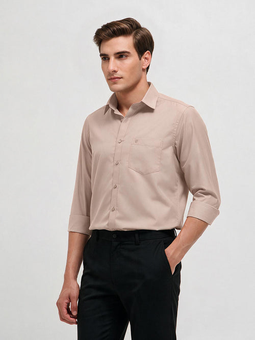 Pale Cream Solid Formal Shirt