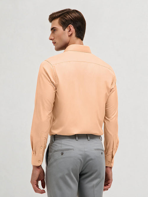 Sand Peach Solid Formal Shirt