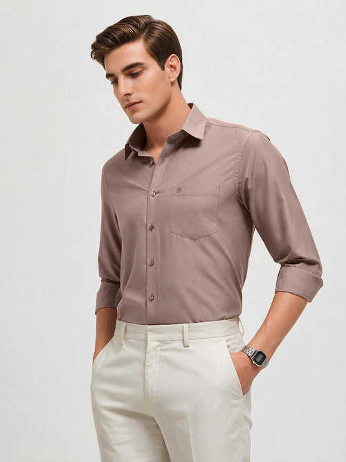 Ash Taupe Solid Formal Shirt